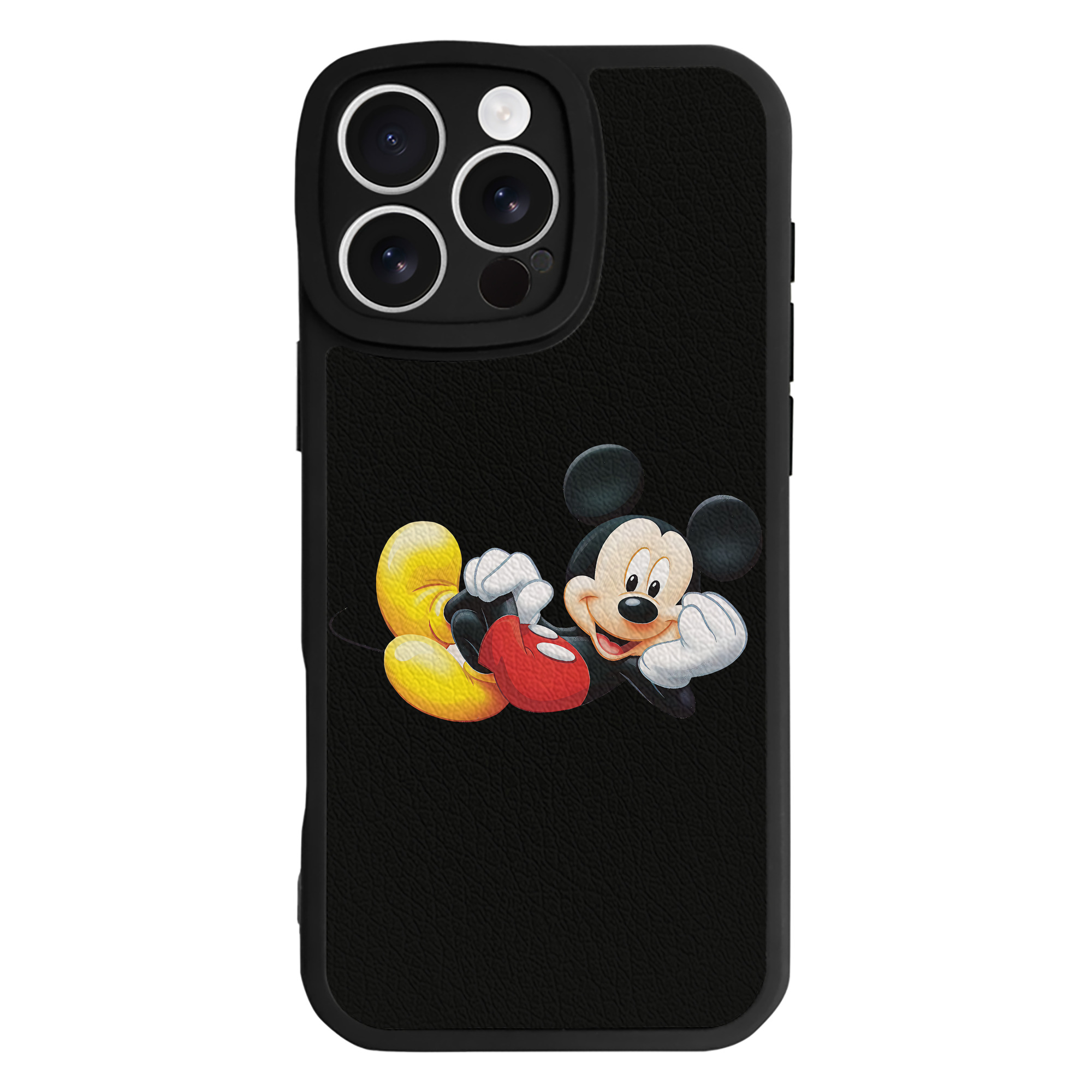 （画像用） ミッキーマウス Mickey Mouse 【iPhone 16シリーズ対応】シリコンスマホケース（レザー調） 材質：シリコン